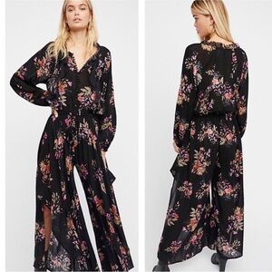 Free People “FP One” Angel Wings Jumpsuit in Black Floral